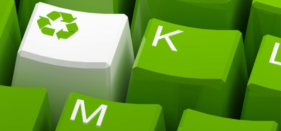 graphic of green computer keys with a white key labeled 'recycle'