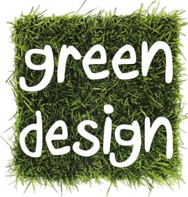graphic of grass with the words 'green design' written on top