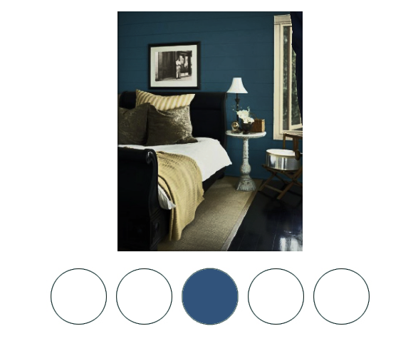 Denim-reminiscent color highlighted by Kimball Starr Interior Design